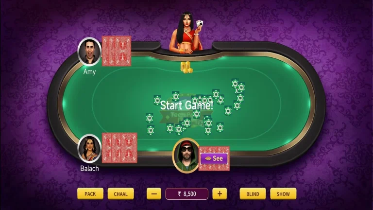Screenshot of the teen patti lotus app